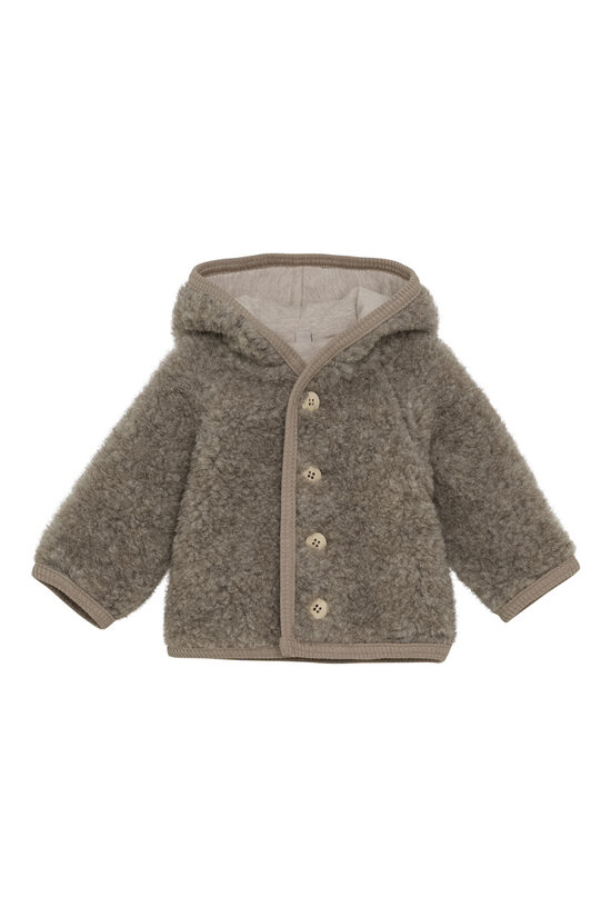 Merino Wool Pixie Teddy Jacket - Camel Melange | HUTTEliHUT 