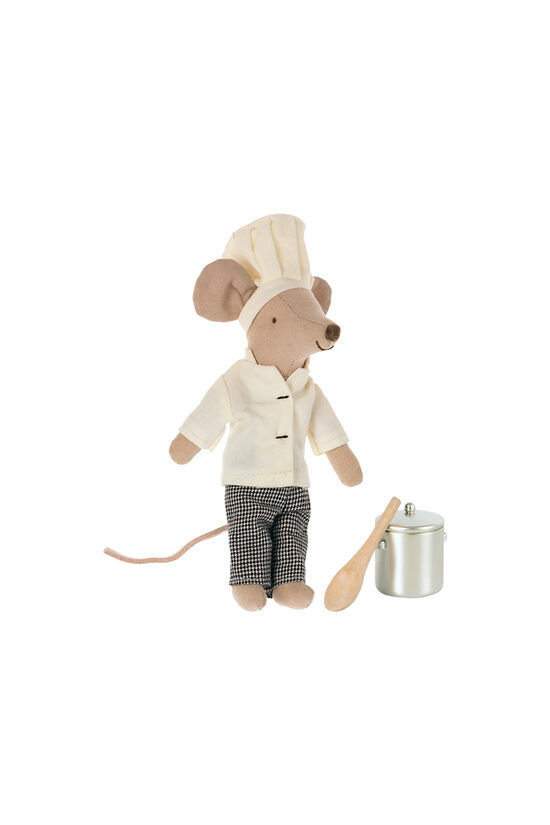 Chef mouse w. soup pot and spoon, Big brother | Maileg 17-4208-00