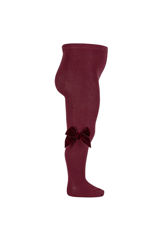 Kokvilnas Zeķubikses Ar Velveta Banti Sānos - Garnet