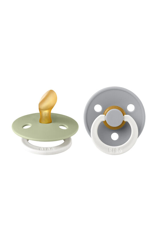 BIBS Colour GLOW Pacifier – Anatomical – Sage / Cloud (2-pack)