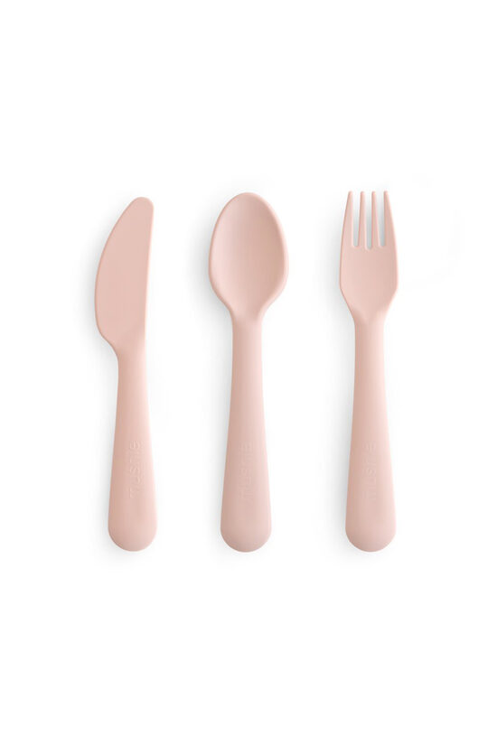 Mushie Cutlery Set for Kids – Blush (Fork, Spoon, Knife)