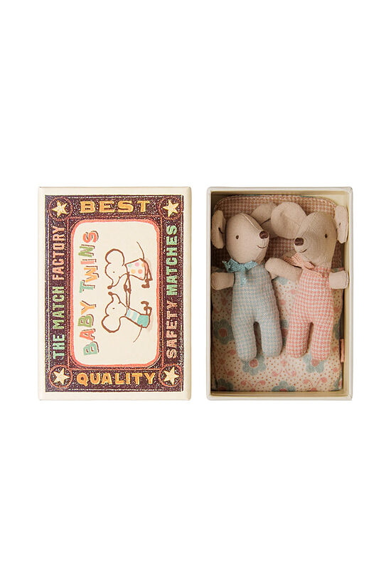 Twin Baby Mice in Matchbox, Baby Mice - Checker | Maileg 17-6002-00