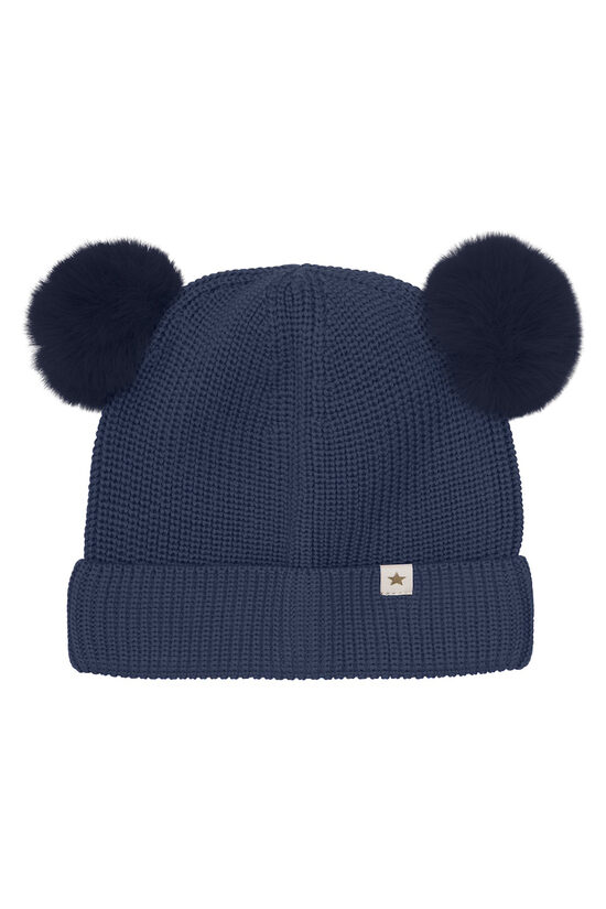 Vilnas Adīta Beanie Cepure Ar Pompomiem - HUTTEliHUT - Overture