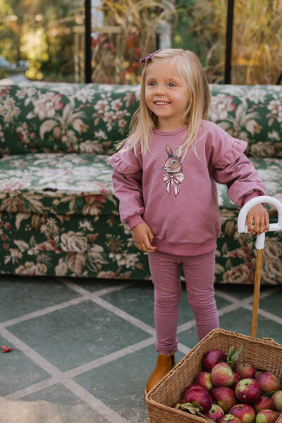 Children's Warm Leggings - Old Purple