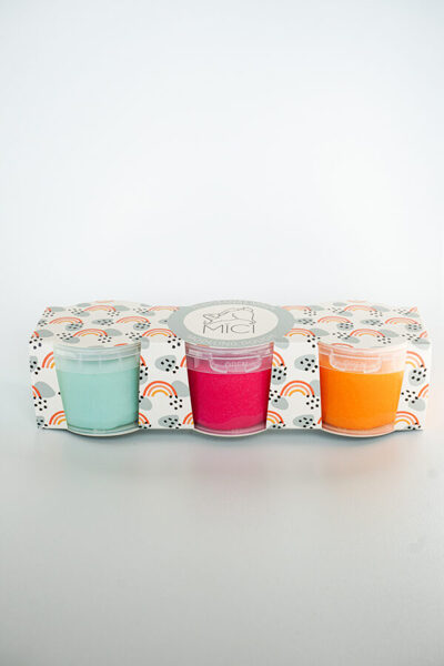 Plastilīns - Trīspaka//Pasteļzils, spilgti rozā, oranžs