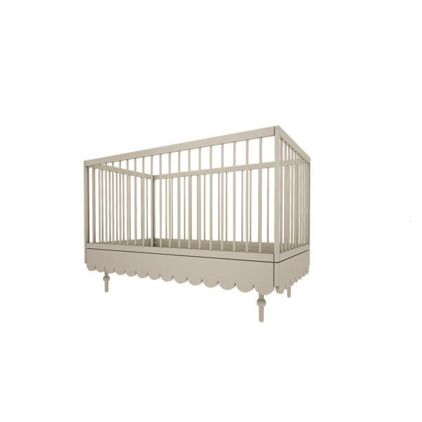 Pārveidojama zīdaiņu / bērnu gultiņa 70 x 140 cm - Woodluck design - Babushka / Olive