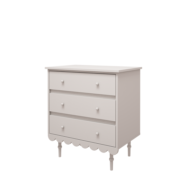 Bērnistabas Trīs Atvilktņu Kumode - Babushka / White