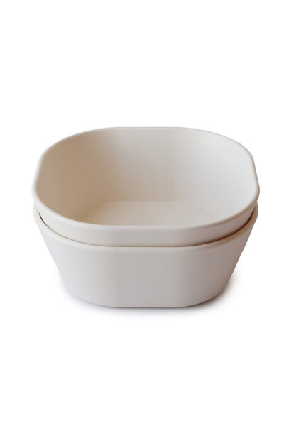 Mushie Dinner Bowl - Square - Ivory