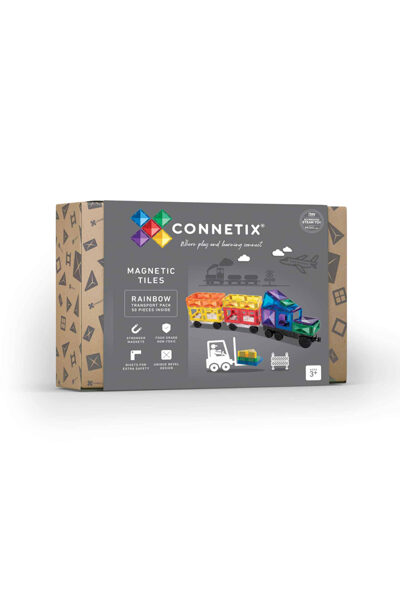 Magnētiskais konstruktors - Connetix - Rainbow Transport Pack 50 pc