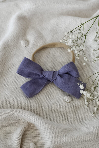 Linen hairbow - Violet