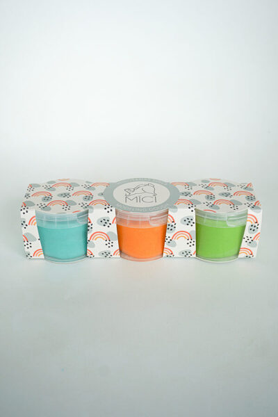 Play dough - Light blue, orange, green