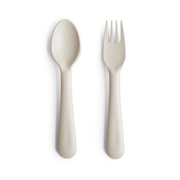 Mushie Fork & Spoon - Ivory
