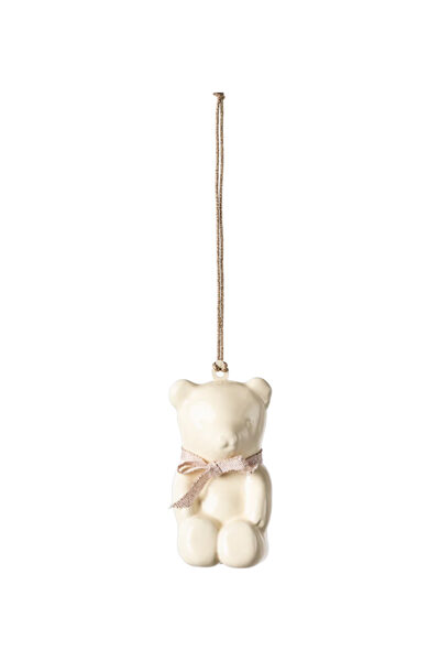 Metal ornament, Teddy bear - Off white/Rose