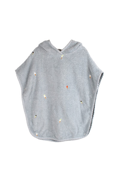 Embroidered beach poncho - Filibabba - Pearl Blue