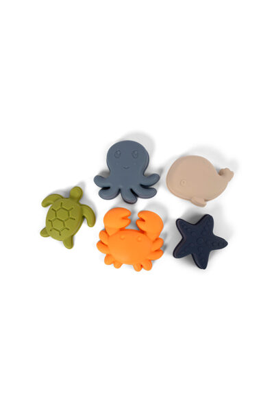 Silicone sand toys 5 pieces - Animals of the Sea