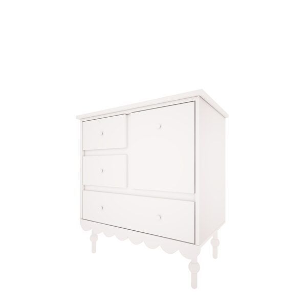 Chest of drawers short - Woodluck design - White