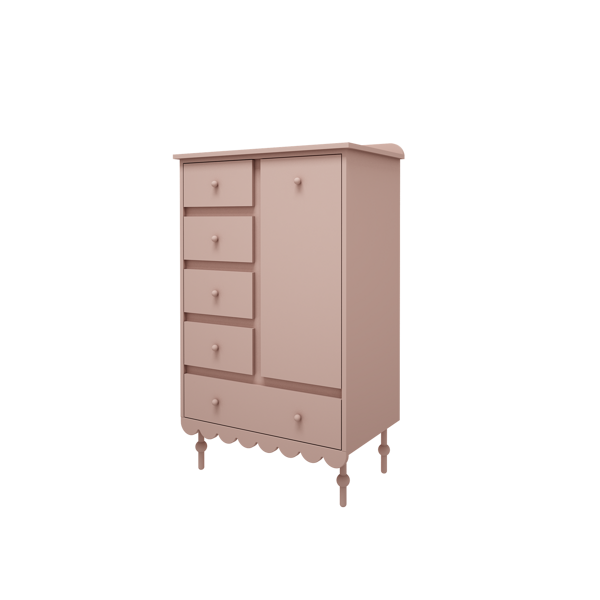 Chest Of Drawers Tall - Pink / Babushka