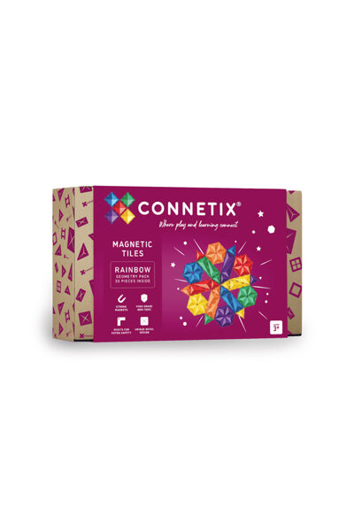 Magnētiskais Konstruktors - Connetix - Rainbow Geometry Pack 30 pcs