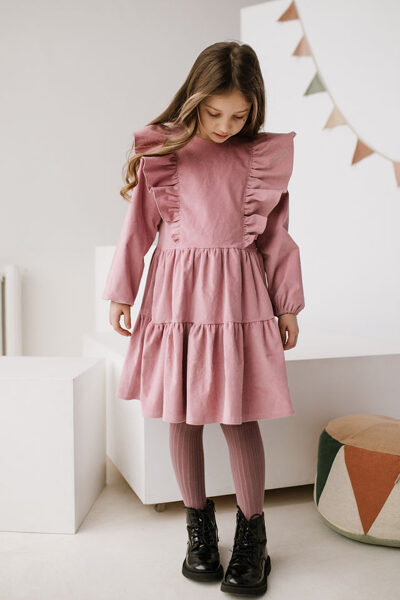 Smalka velveta kleita - Rozā