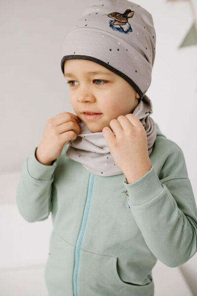 Beanie hat with lining - Rabbit Oliver - Grey