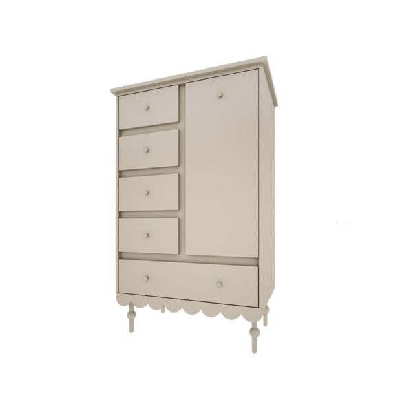 Chest of drawers tall - Woodluck design - Olive / Babushka
