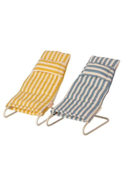 Miniatūrs pludmales krēslu komplekts - Maileg - BEACH CHAIR SET, MOUSE
