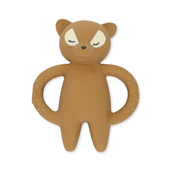 Natural Rubber Baby Teething Toy - Racoon - Caramel Brown