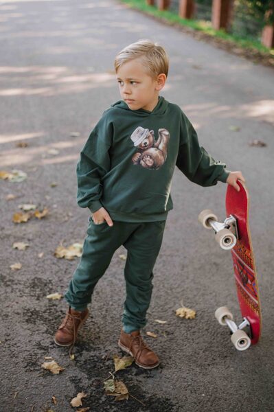 Warme Hosen für Jungen mit Taschen - Dark Green