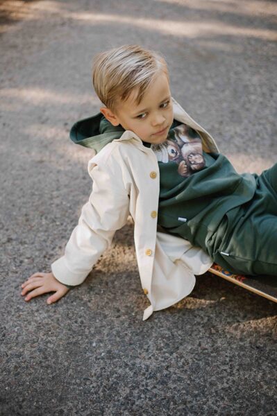 Boys Pincord Shirt With Buttons - Beige