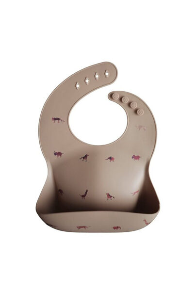 Mushie Silicone Bib Brown Safari