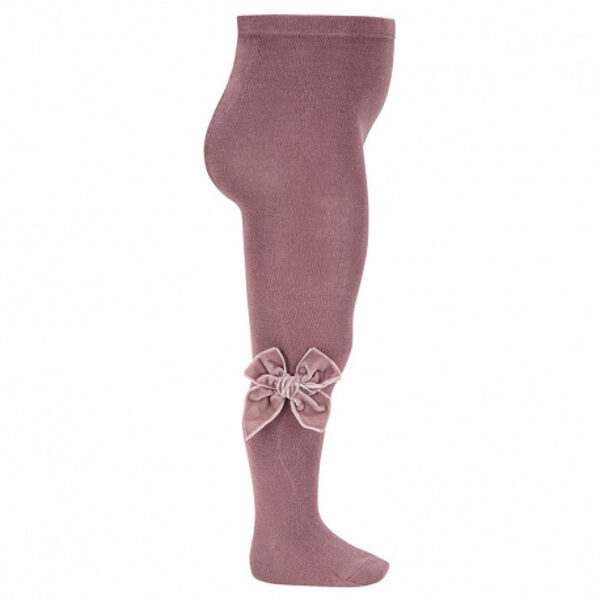 Cotton tights with side velvet bow - IRIS