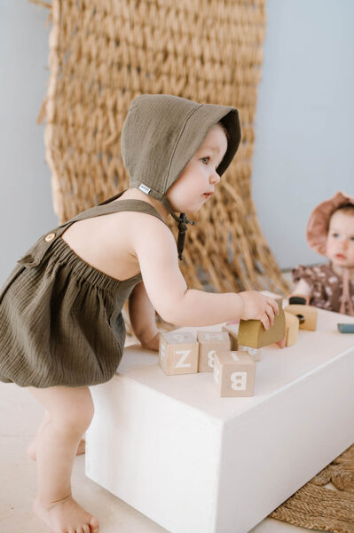 Muslin hat with cap - Khaki